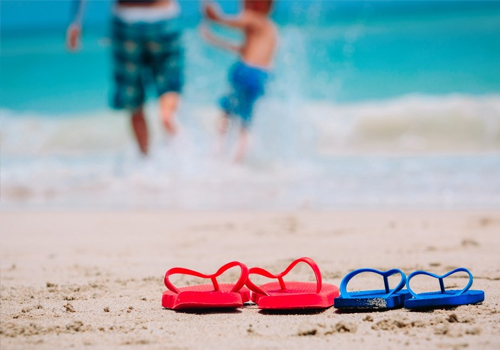 sandals on beach