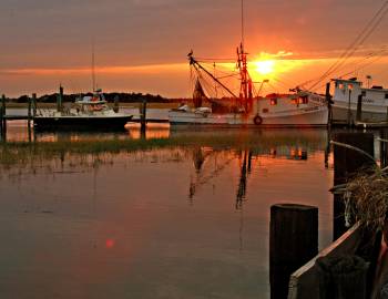 A view of a Charleston harbor