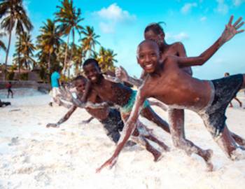 kids playing on beach