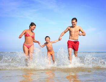 A family celebrates spring break