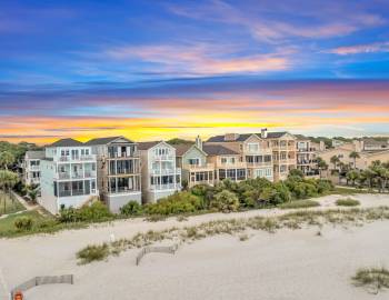 line of coastal homes