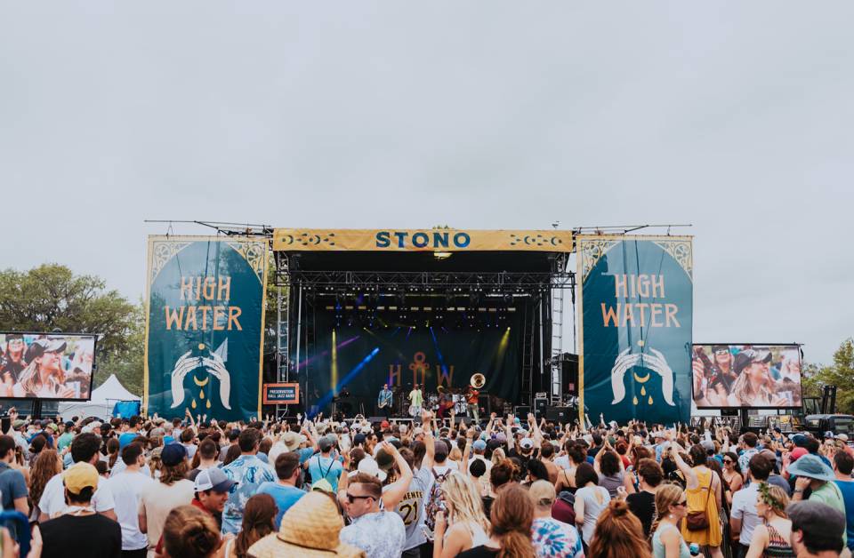 The crowd and stage at the High Water Festival in Charleston, SC