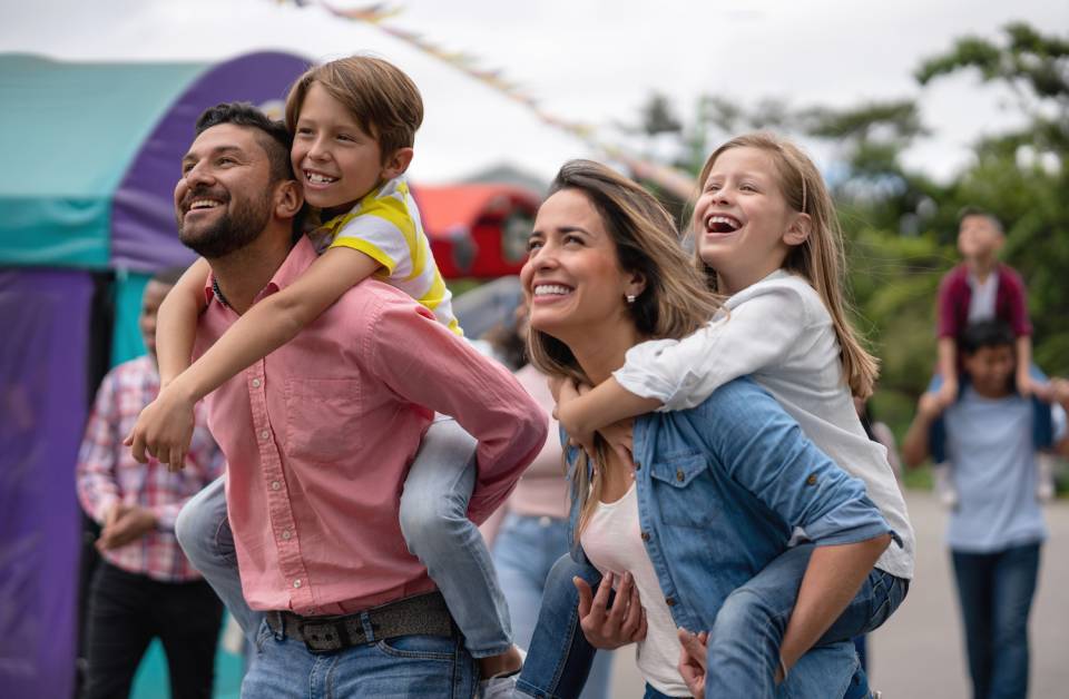 Family at spring break festival