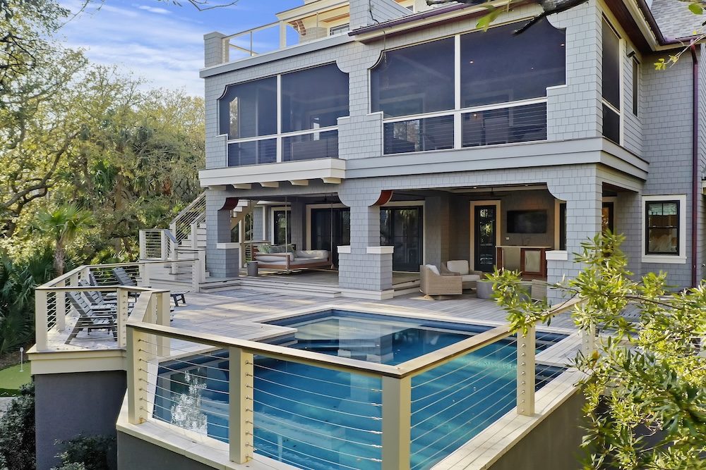backyard with pool at 59 Surfsong, Kiawah Island