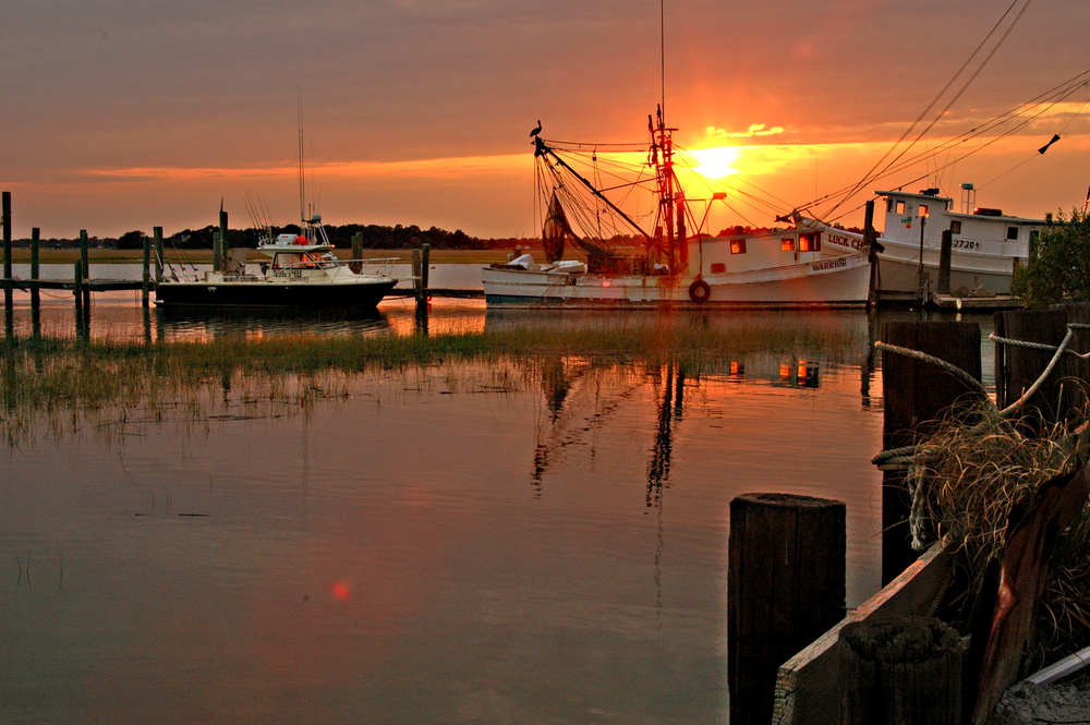 A view of a Charleston harbor