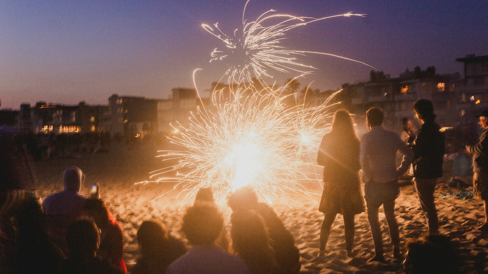 fireworks on the beach