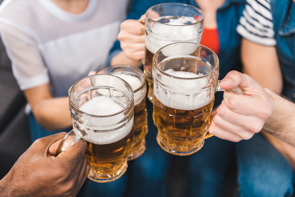 football cheers with beer