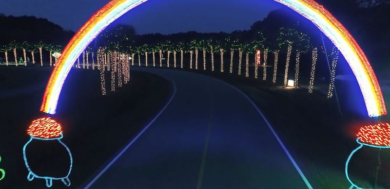 christmas lights in an arch in south carolina