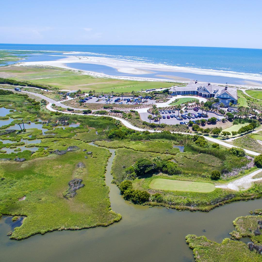 aerial of The Ocean Course on Kiawah Island