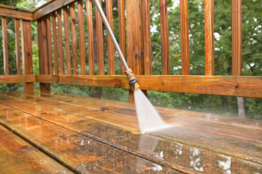 power washing the deck