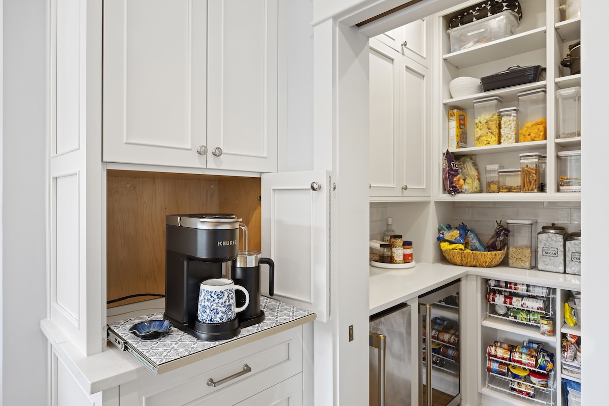 fully stocked pantry in the kitchen