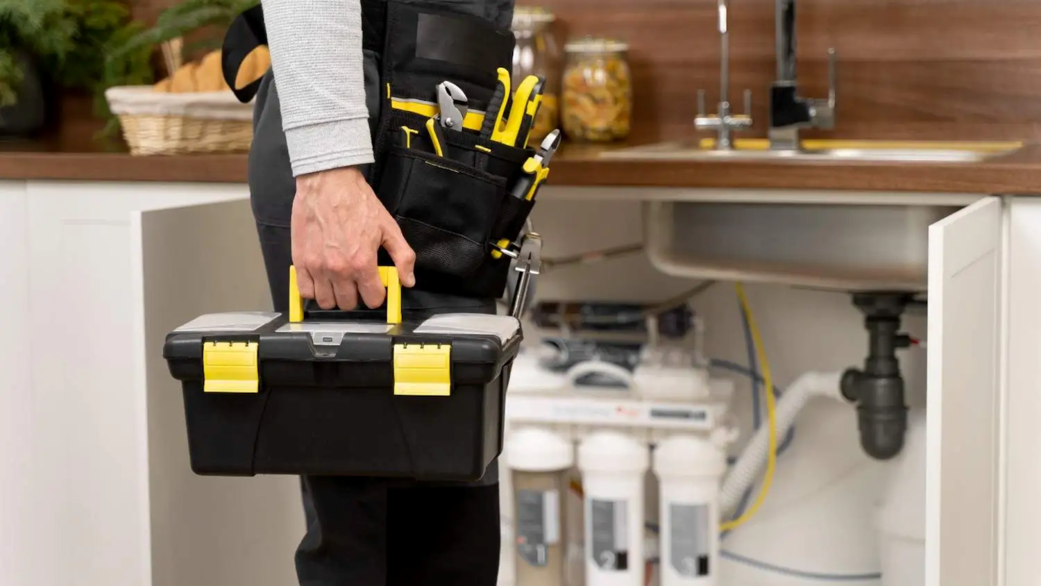 repairman with tool box