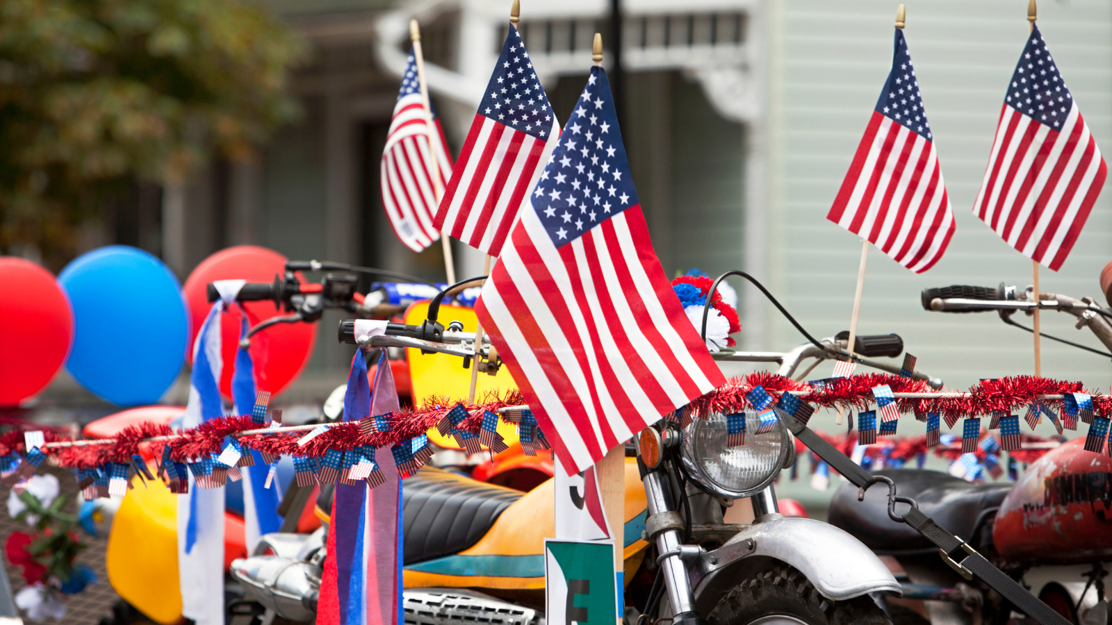 United States of America Flags on Bikes